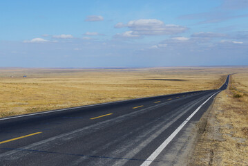 road in grassland of inner mongolia