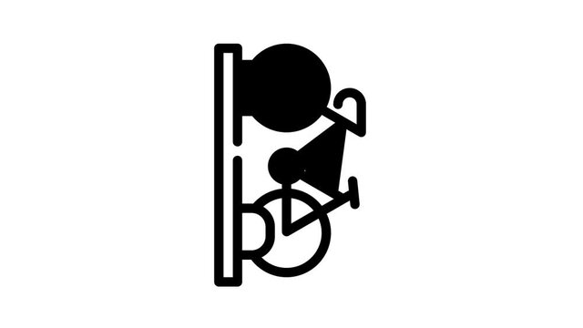 bicycle parking black icon animation