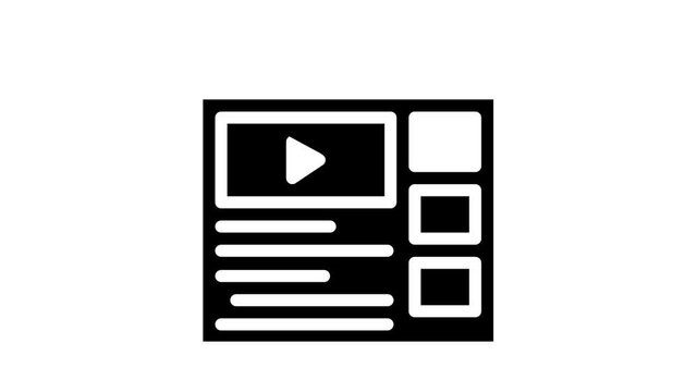 video clip seo optimization glyph icon animation