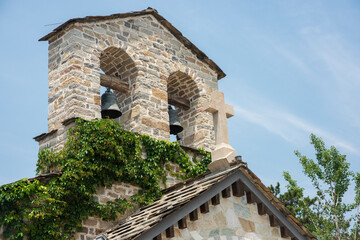 Ringing bells on the roof of a church building