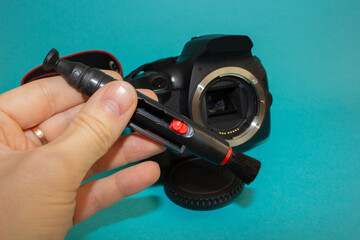 Camera cleaning brush