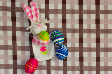easter bunny with eggs