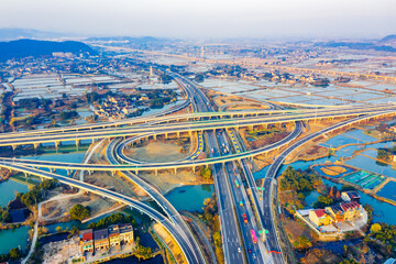 Aerial view of the new highway in Hangzhou.