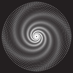 Dotted Halftone Vector Spiral Pattern or Texture with Ellipses