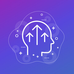 growth mindset, self-improvement line vector icon