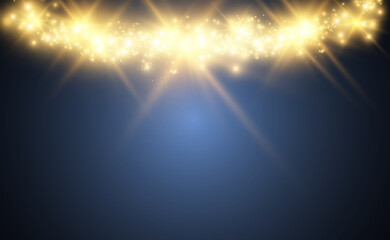 Beautiful sparks shine with special light. Vector sparkles on a transparent background. Christmas abstract pattern. A beautiful illustration for the postcard. The background for the image. Luminaries.