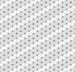 Seamless traditional Japanese ornament Kumiko.Black color lines.