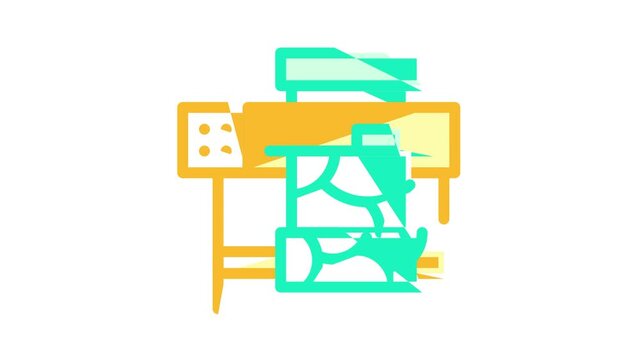 printer for printing on fabric color icon animation