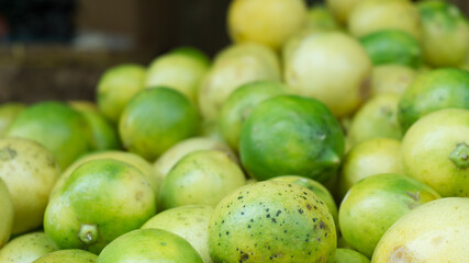 Piles of lemon in the market