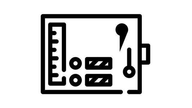 sewing kit black icon animation