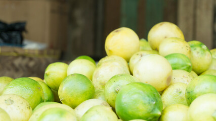 Piles of lemon in the market