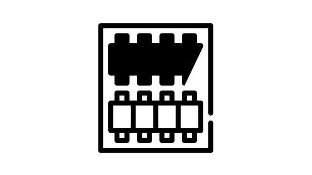 threads set black icon animation