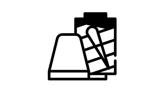 thimble with thread black icon animation