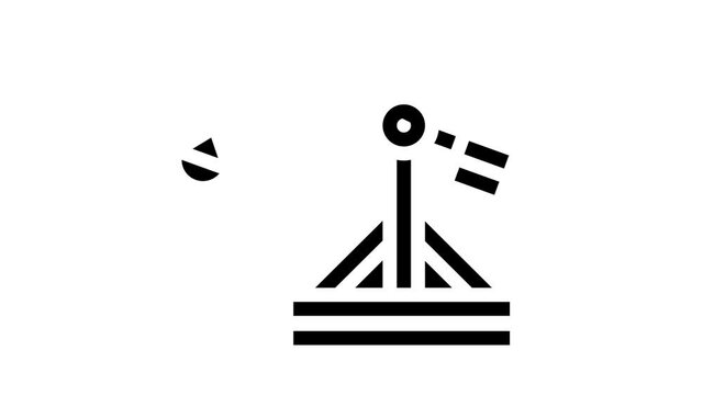 medieval catapult glyph icon animation