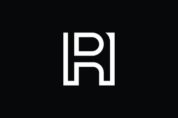 HR logo letter design on luxury background. RH logo monogram initials letter concept. HR icon logo design. RH elegant and Professional letter icon design on black background. H R RH HR