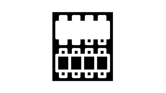 threads set glyph icon animation