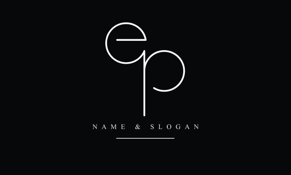 PE, EP, P, E abstract letters logo monogram