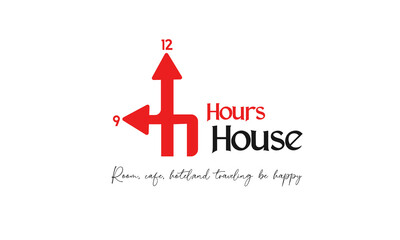 Hours House logo. logo with letter h joined clockwise