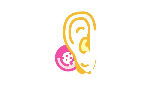 bone conduction hearing aid color icon animation