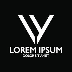 Initial letter IY logo template in flat design monogram illustration