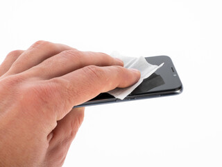 wipe clean smartphone screen wet cleaning cloth