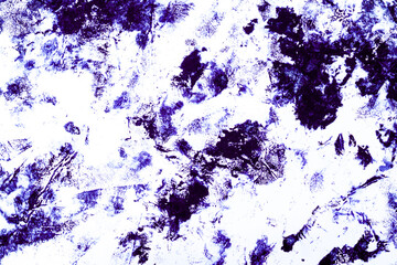 Blue blots and spots on a white background.