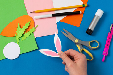 Making Easter greeting card. Step 8
