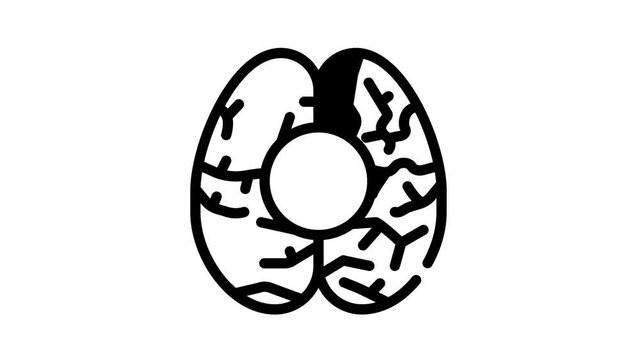 brain cancer black icon animation