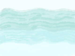 波模様の水彩画、にじみのある背景、青色、グリーンの壁紙