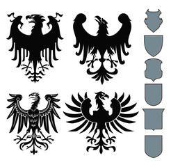 heraldic eagles vector