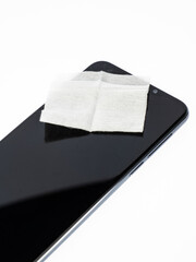 clean the tablet with a cleaning pad