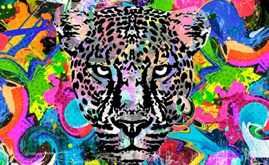 Foto op Canvas pattern with animal leopard art  © reznik_val