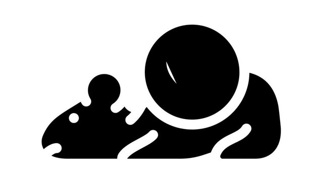 mouse for test medicaments glyph icon animation