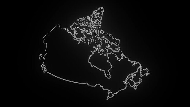 Map of Canada, Canada outline, Animated close up map of Canada