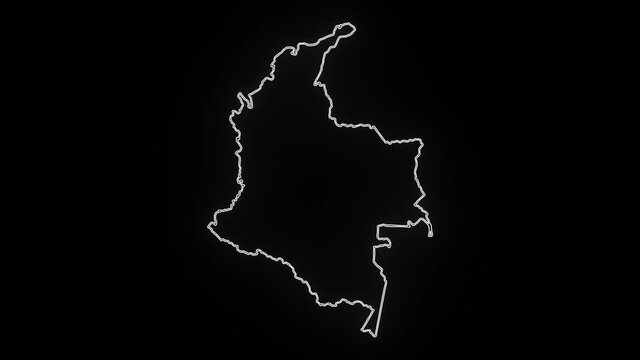 Map of Colombia, Colombia outline, Animated close up map of Colombia