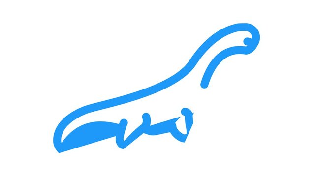 pliosauroids dinosaur color icon animation