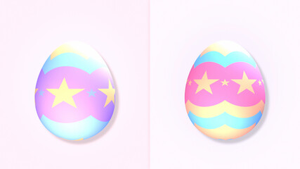 3d rendering cartoon Easter eggs.