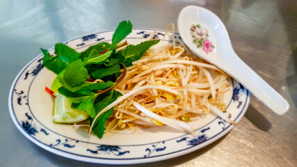side dish of vegetables in asian restaurant