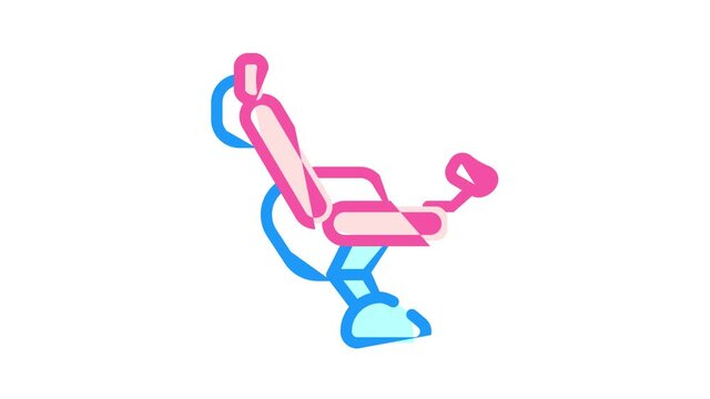 gynecological chair color icon animation