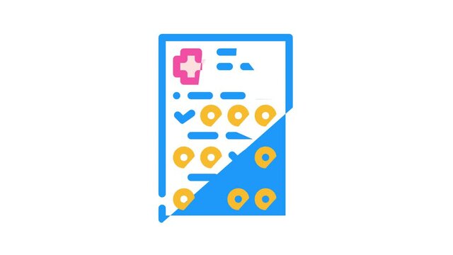 medical questionnaire color icon animation