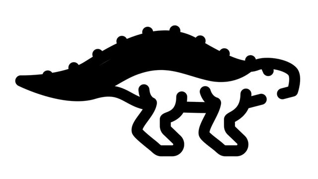 gastonia dinosaur black icon animation