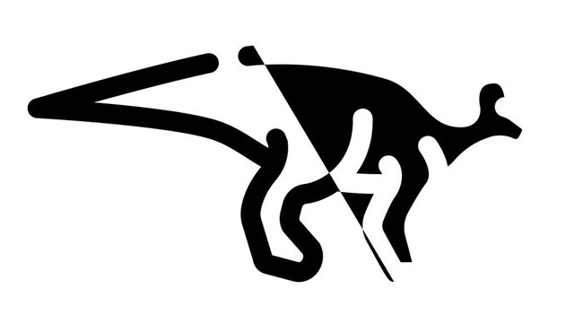 lambeosaurus dinosaur black icon animation