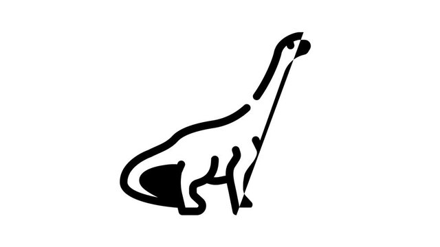 antarctosaurus apatosaurus argentinosaurus dinosaur black icon animation