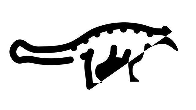 ankylosaurus dinosaur black icon animation