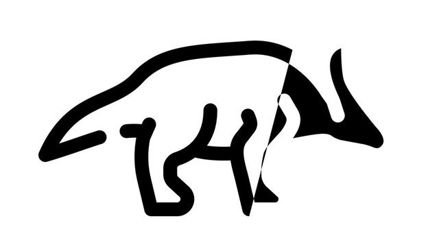 arrhinoceratops dinosaur black icon animation