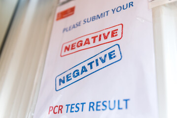 Please submit your negative PCR test result