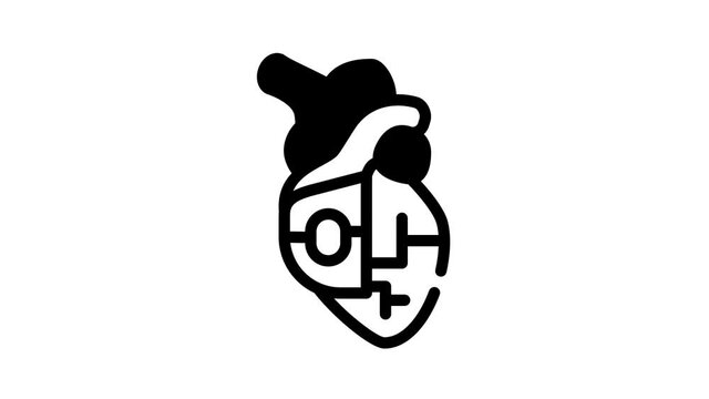 heart pacemaker black icon animation