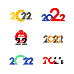 Vector Happy New Year 2022 design on white background.