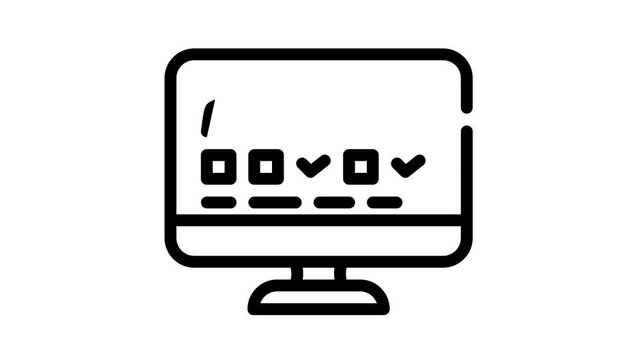 digital medical card black icon animation
