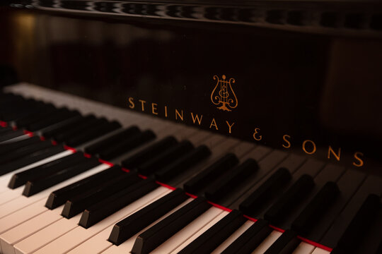 Steinway & Sons Logo On Black Pianoforte